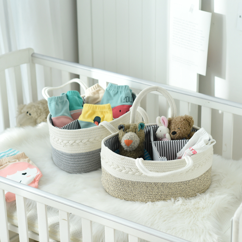 Baby Products Eco Friendly - กระเป๋าแม่แบบพกพาอเนกประสงค์สำหรับเดินทาง กระเป๋าผ้าฝ้ายสำหรับใส่ผ้าอ้อมเด็ก ผลิตภัณฑ์สำหรับคุณแม่และเด็ก ตะกร้าเก็บของแบบแบ่งช่อง