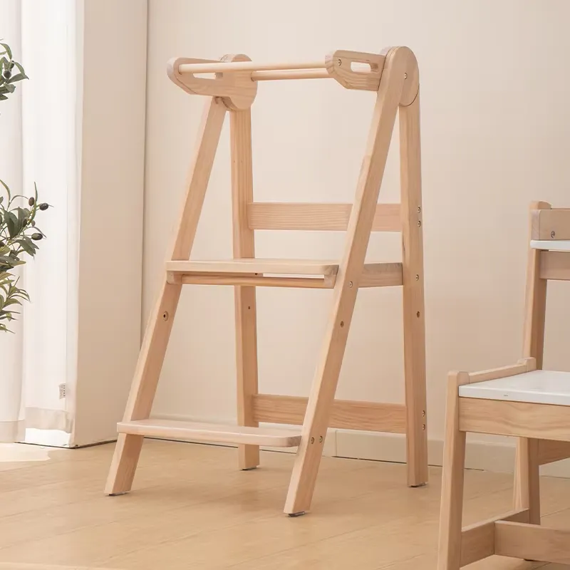 Toddler Learning Tower - เก้าอี้สตูลทรงหอคอยไม้สำหรับเด็กวัยหัดเดิน เก้าอี้สตูลขั้นบันไดเพื่อการเรียนรู้สไตล์โมเดิร์น ที่วางเท้าสำหรับล้างมือเด็ก ใช้ในห้องน้ำ ห้องครัว หรือตกแต่งห้องนั่งเล่น