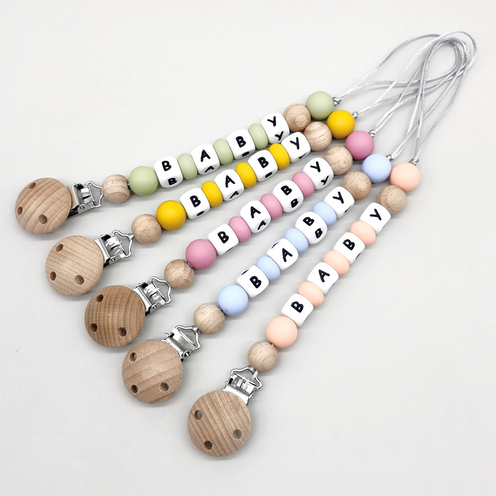 Baby Products To Gift - คลิปหนีบจุกนมหลอกแบบกำหนดเอง สายคล้องจุกนมหลอก ลูกปัดซิลิโคน ที่หนีบจุกนมหลอก ของเล่นเด็กกัดเล่น ของขวัญสำหรับเด็ก