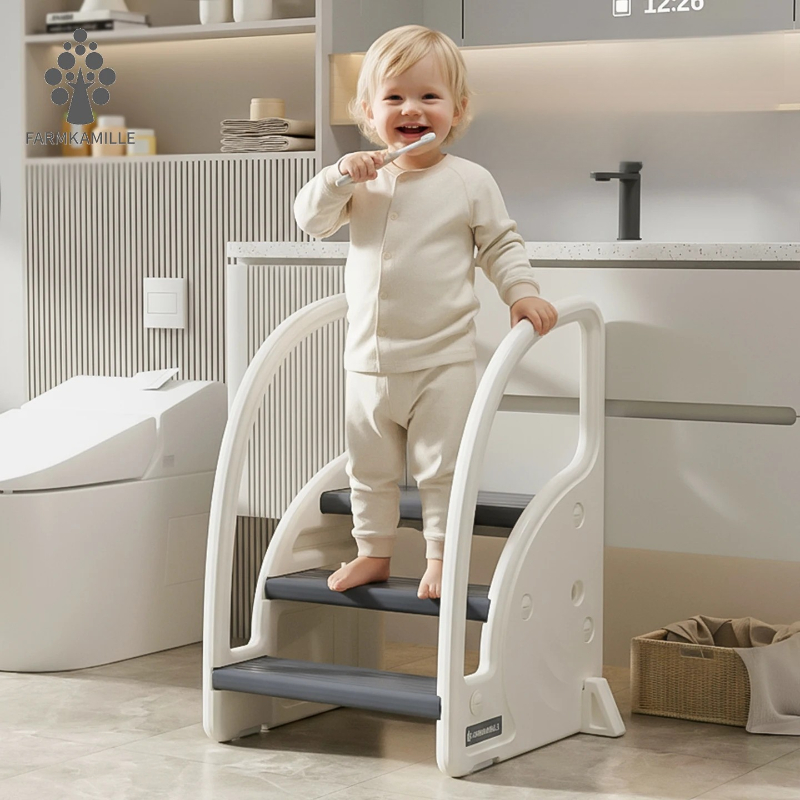 Toddler Learning Tower - ‌ เก้าอี้เด็กปรับระดับได้ - ที่วางเท้าในห้องน้ำกันลื่น, ขั้นบันไดฝึกขับถ่าย, ช่วยล้างหน้าและใช้ห้องน้ำ,