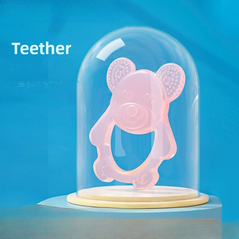 Baby Products Mothercare - เจลกัดฟันเด็กการ์ตูน เจลกัดฟันซิลิโคนเกรดอาหาร ของเล่นบดแบบถือได้ ผลิตภัณฑ์สำหรับแม่และเด็ก